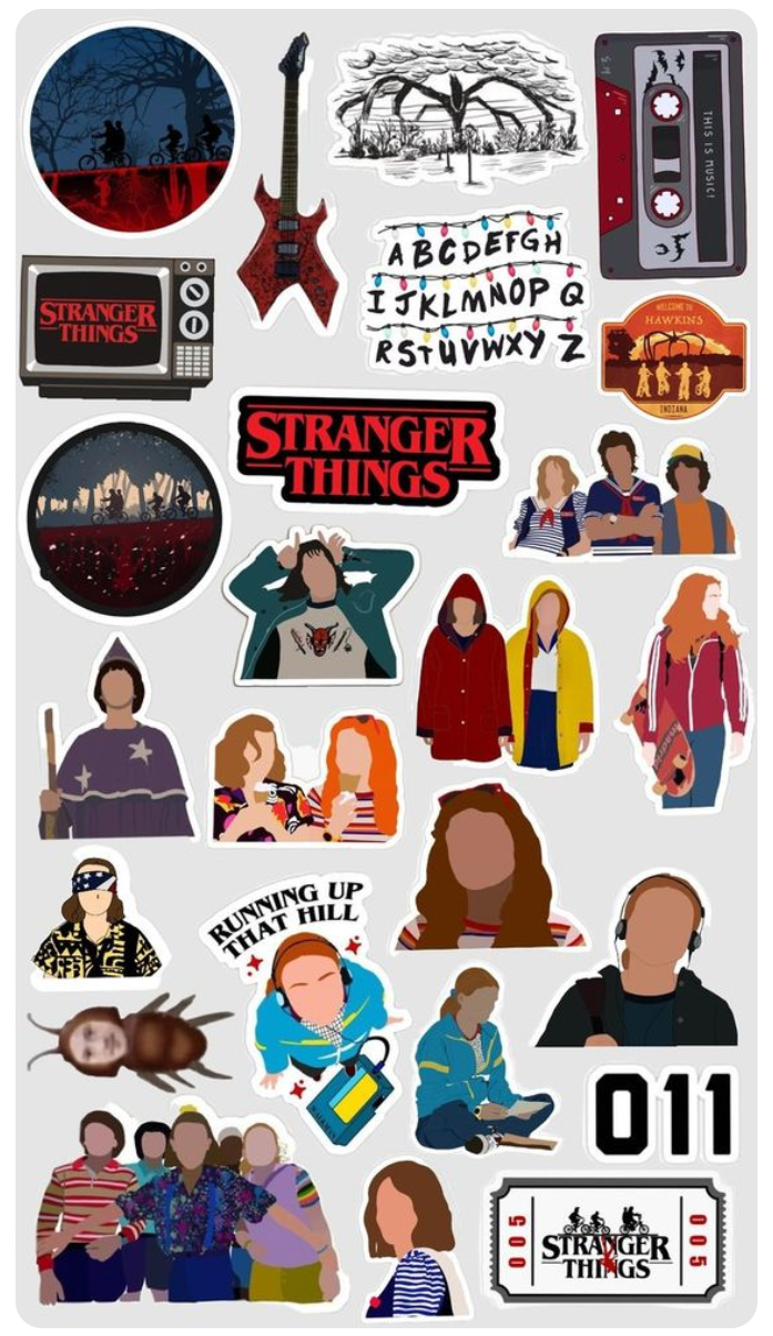 stranger things stickers يوجد اكثر من شكل