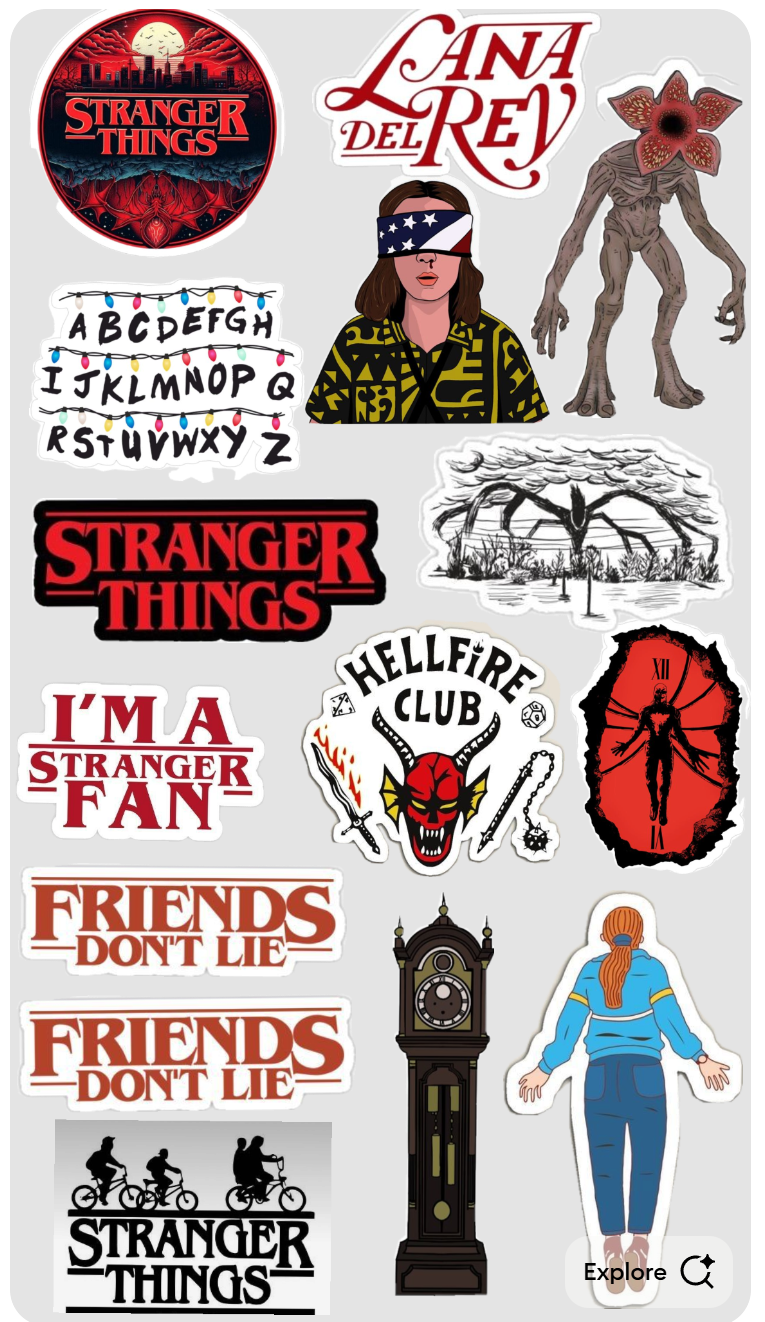 stranger things stickers يوجد اكثر من شكل